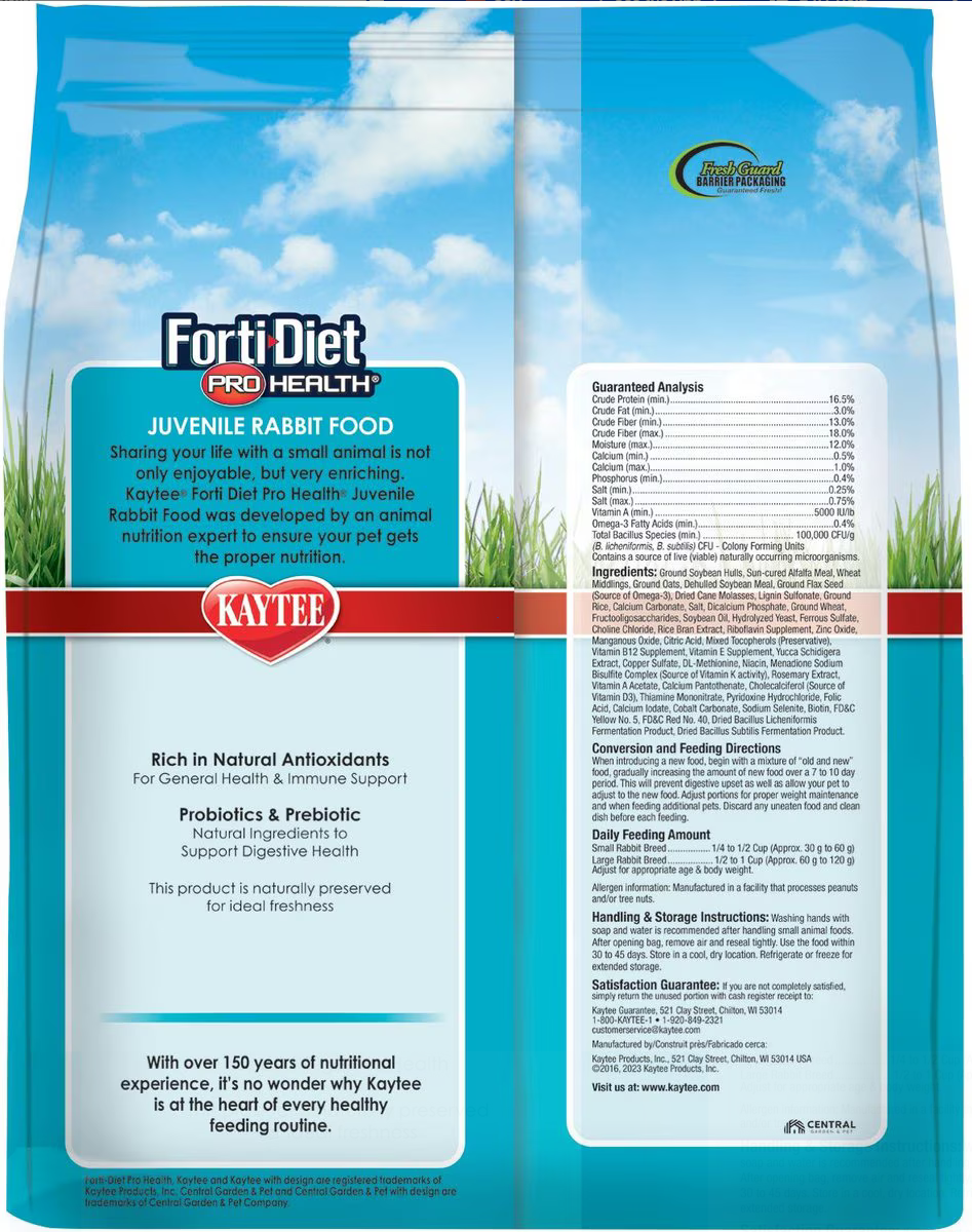 Kaytee Forti-Diet Pro Health Juvenile Rabbit Food